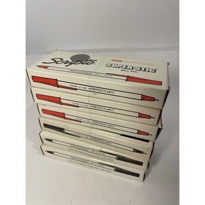 Lot of 6 boxes  of Vintage Scripto Super Stic 3 Red /3 black  ball pen